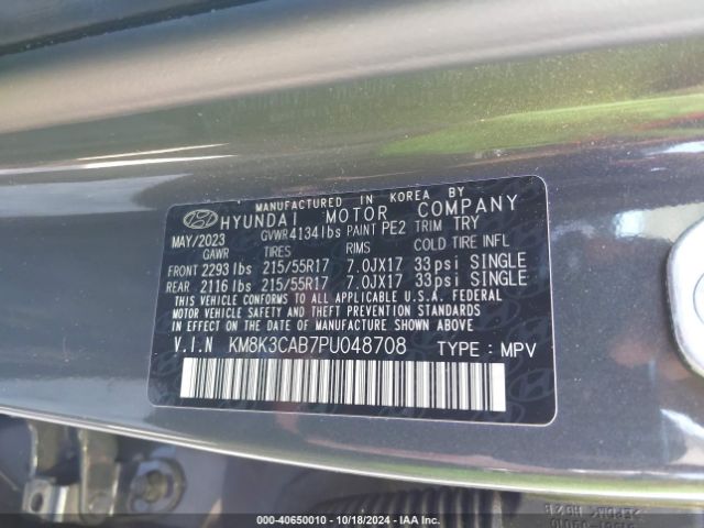 Photo 8 VIN: KM8K3CAB7PU048708 - HYUNDAI KONA 