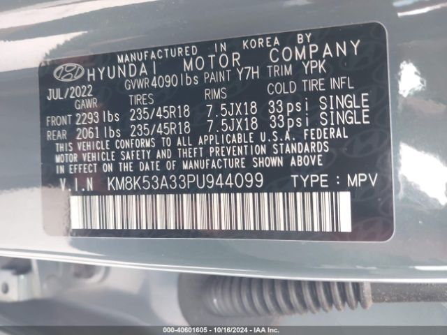 Photo 8 VIN: KM8K53A33PU944099 - HYUNDAI KONA 