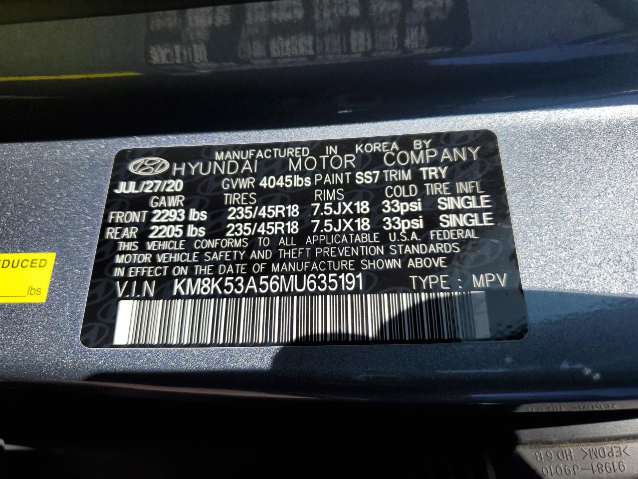 Photo 11 VIN: KM8K53A56MU635191 - HYUNDAI KONA 