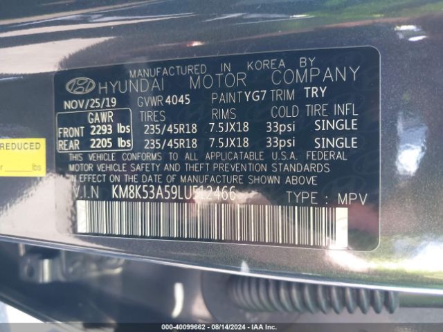 Photo 8 VIN: KM8K53A59LU512466 - HYUNDAI KONA 