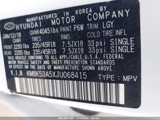 Photo 8 VIN: KM8K53A5XJU068415 - HYUNDAI KONA 