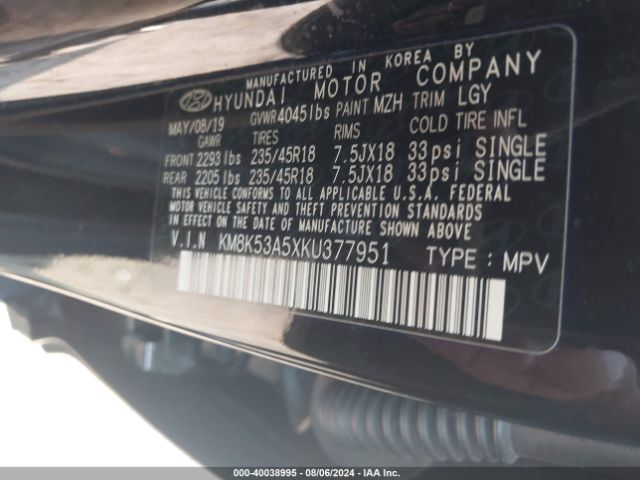 Photo 8 VIN: KM8K53A5XKU377951 - HYUNDAI KONA 