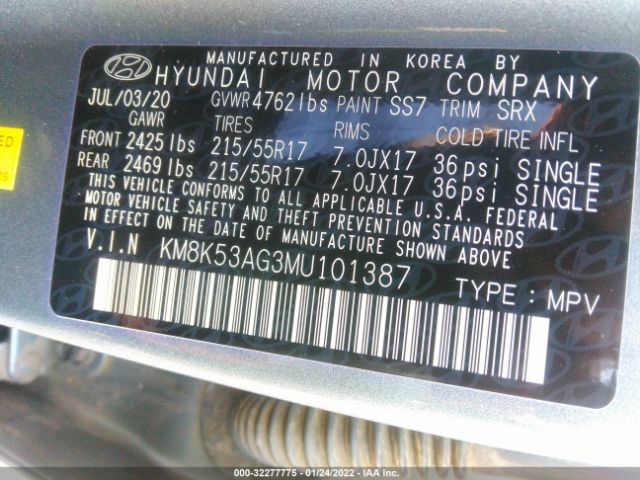 Photo 8 VIN: KM8K53AG3MU101387 - HYUNDAI KONA EV 