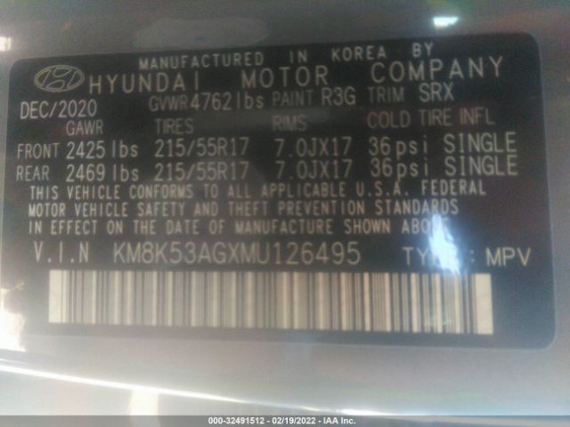 Photo 8 VIN: KM8K53AGXMU126495 - HYUNDAI KONA 