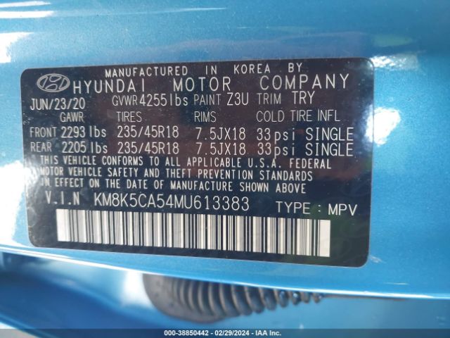 Photo 8 VIN: KM8K5CA54MU613383 - HYUNDAI KONA 