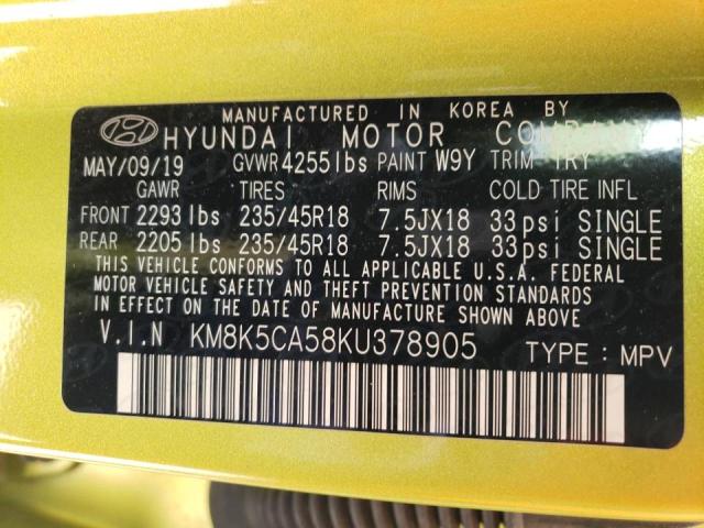 Photo 9 VIN: KM8K5CA58KU378905 - HYUNDAI KONA ULTIM 