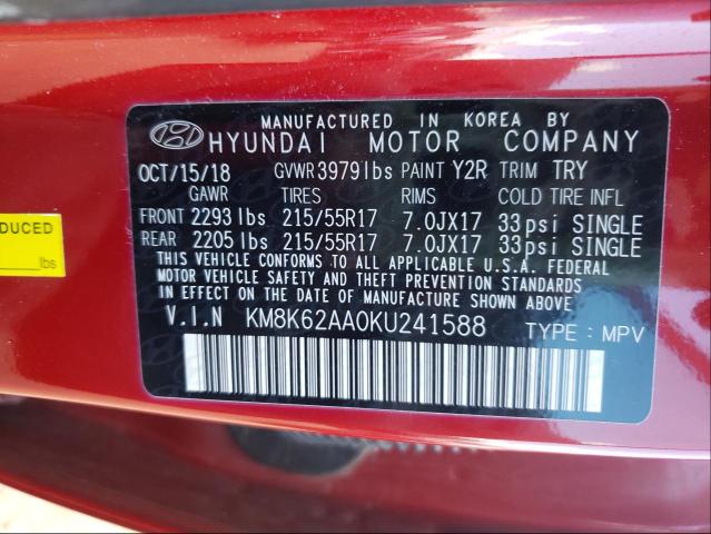 Photo 9 VIN: KM8K62AA0KU241588 - HYUNDAI KONA 