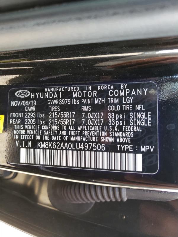 Photo 9 VIN: KM8K62AA0LU497506 - HYUNDAI KONA SEL P 