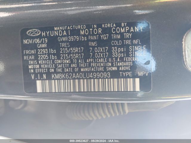 Photo 8 VIN: KM8K62AA0LU499093 - HYUNDAI KONA 