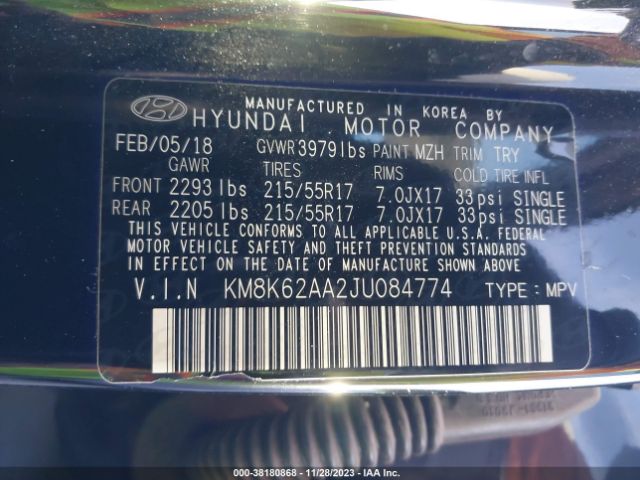 Photo 8 VIN: KM8K62AA2JU084774 - HYUNDAI KONA 