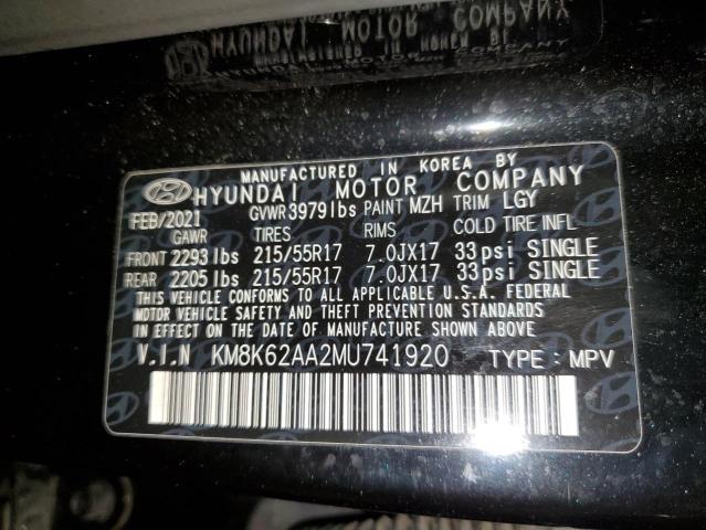 Photo 12 VIN: KM8K62AA2MU741920 - HYUNDAI KONA SEL P 