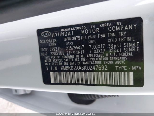 Photo 8 VIN: KM8K62AA3KU247692 - HYUNDAI KONA 