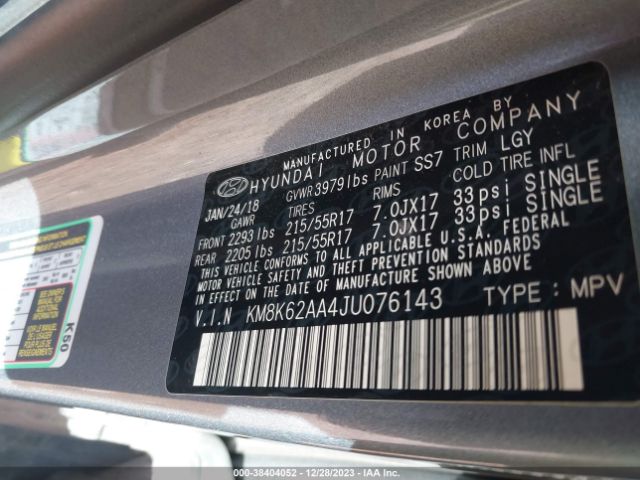 Photo 8 VIN: KM8K62AA4JU076143 - HYUNDAI KONA 