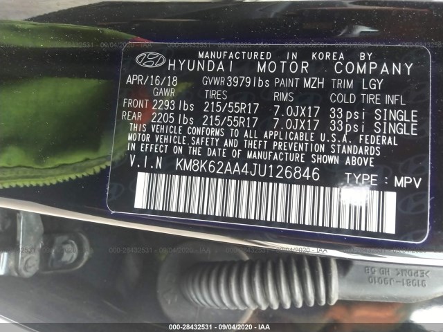 Photo 8 VIN: KM8K62AA4JU126846 - HYUNDAI KONA 