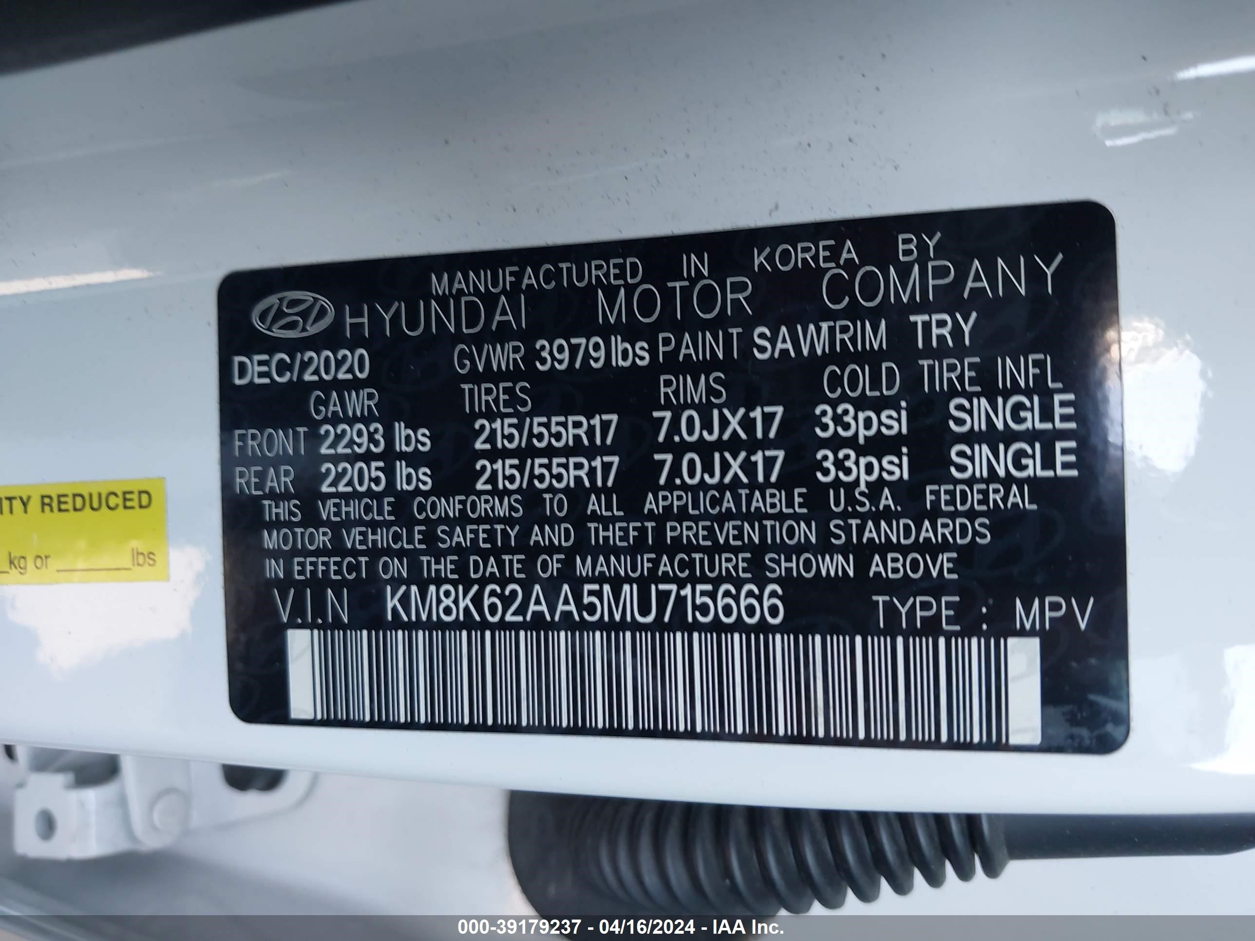 Photo 7 VIN: KM8K62AA5MU715666 - HYUNDAI KONA 