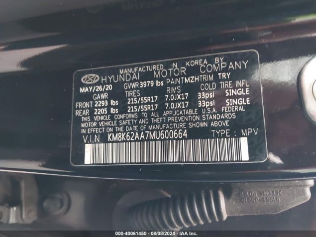 Photo 8 VIN: KM8K62AA7MU600664 - HYUNDAI KONA 