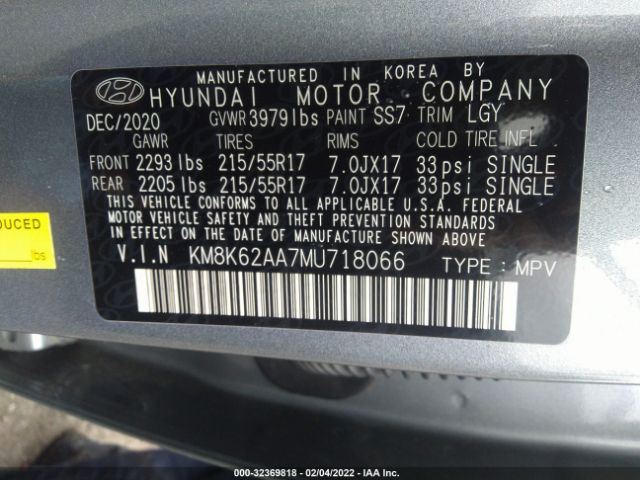 Photo 8 VIN: KM8K62AA7MU718066 - HYUNDAI KONA 