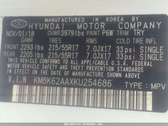 Photo 8 VIN: KM8K62AAXKU254686 - HYUNDAI KONA 