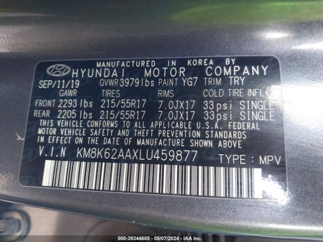 Photo 8 VIN: KM8K62AAXLU459877 - HYUNDAI KONA 