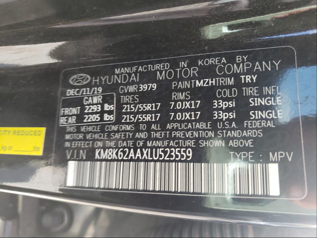 Photo 9 VIN: KM8K62AAXLU523559 - HYUNDAI KONA SEL P 