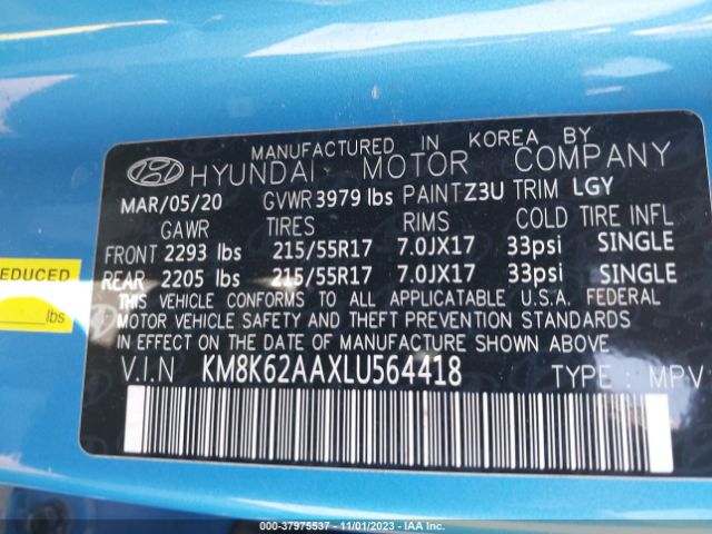 Photo 8 VIN: KM8K62AAXLU564418 - HYUNDAI KONA 