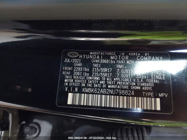 Photo 8 VIN: KM8K62AB2NU798824 - HYUNDAI KONA 