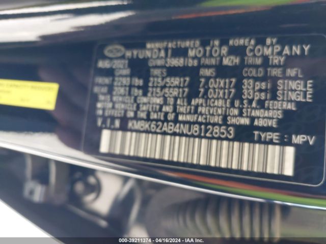 Photo 8 VIN: KM8K62AB4NU812853 - HYUNDAI KONA 