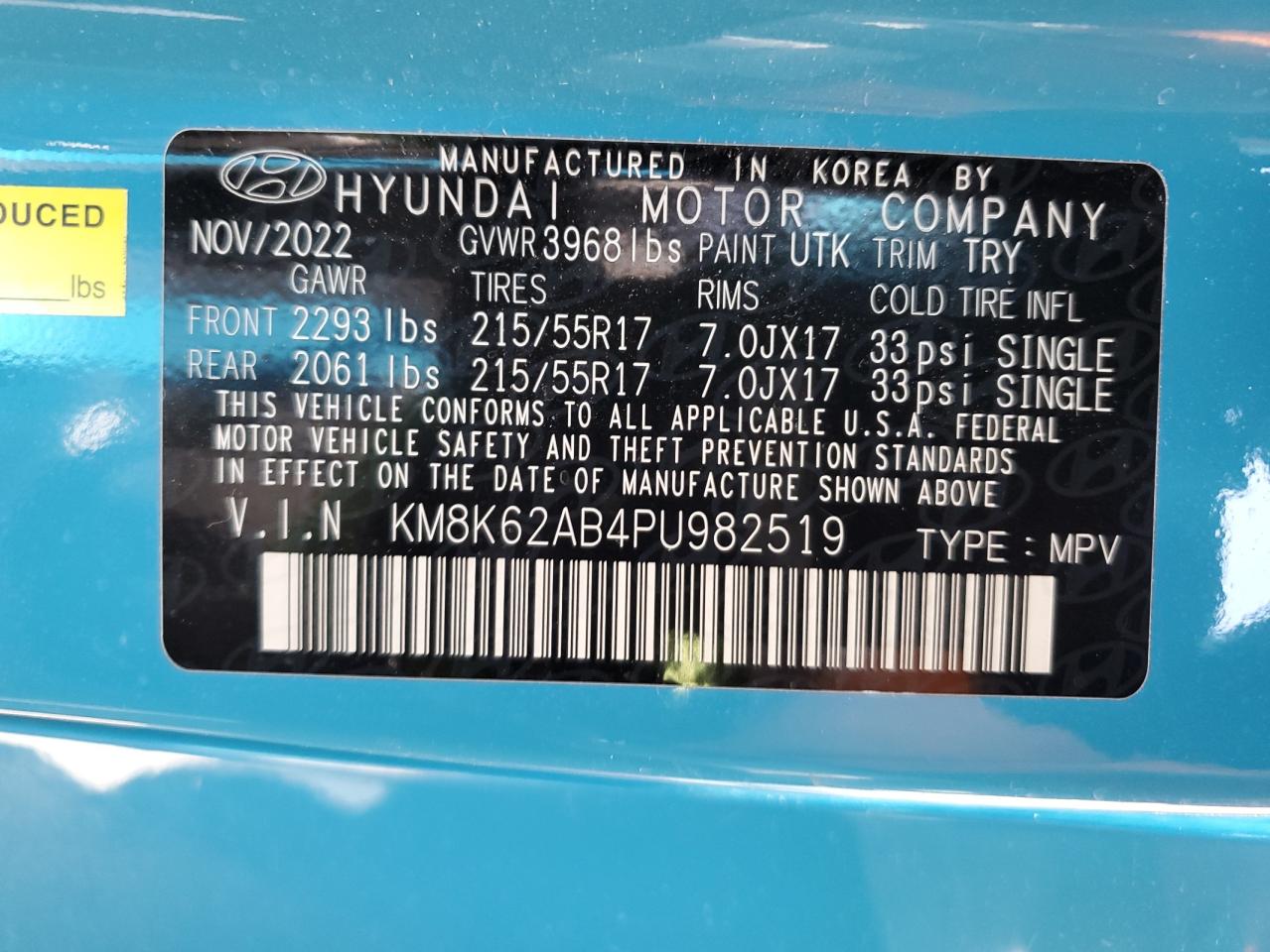 Photo 11 VIN: KM8K62AB4PU982519 - HYUNDAI KONA 