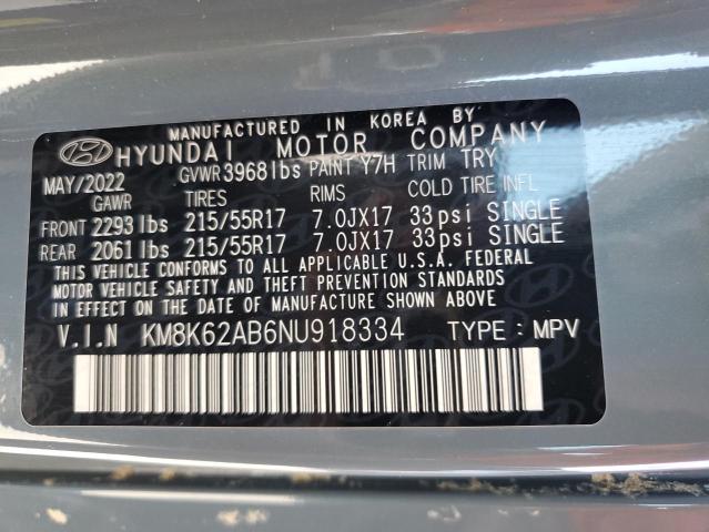 Photo 12 VIN: KM8K62AB6NU918334 - HYUNDAI KONA SEL 