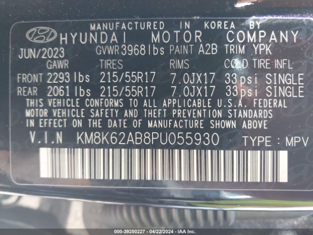 Photo 8 VIN: KM8K62AB8PU055930 - HYUNDAI KONA 