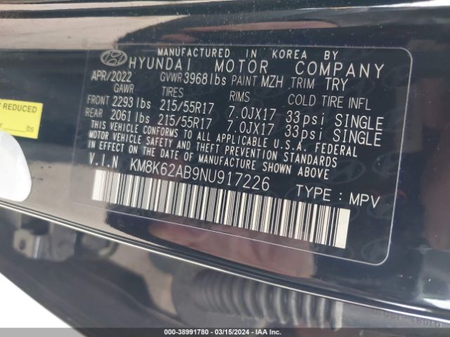 Photo 8 VIN: KM8K62AB9NU917226 - HYUNDAI KONA 