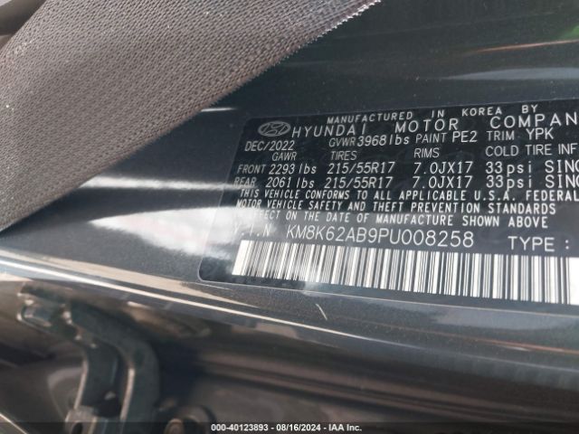 Photo 8 VIN: KM8K62AB9PU008258 - HYUNDAI KONA 