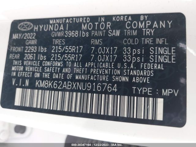 Photo 8 VIN: KM8K62ABXNU916764 - HYUNDAI KONA 