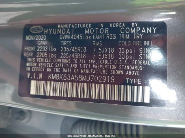 Photo 8 VIN: KM8K63A58MU702919 - HYUNDAI KONA 