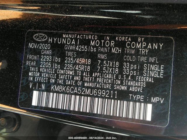 Photo 8 VIN: KM8K6CA52MU699211 - HYUNDAI KONA 