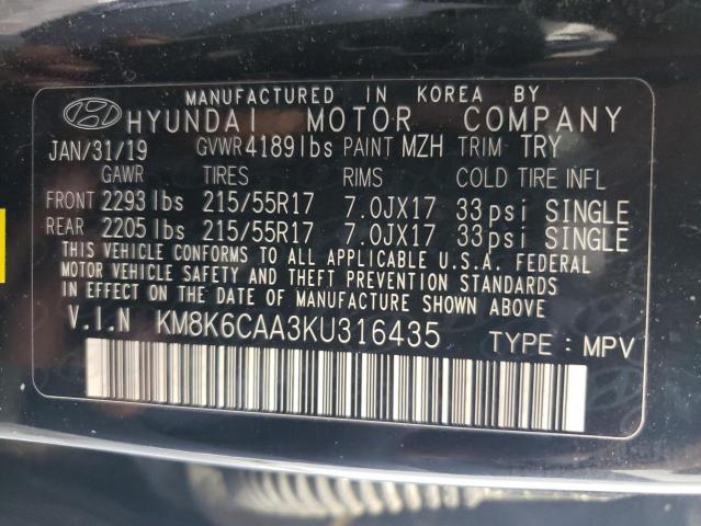 Photo 12 VIN: KM8K6CAA3KU316435 - HYUNDAI KONA SEL 