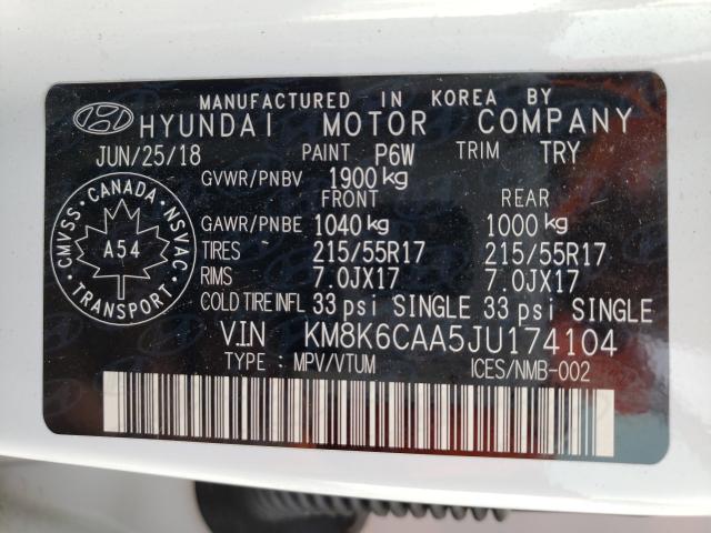 Photo 9 VIN: KM8K6CAA5JU174104 - HYUNDAI KONA SEL 