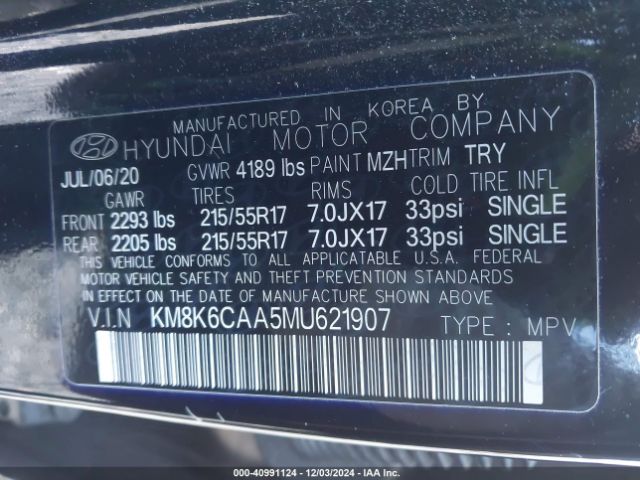 Photo 8 VIN: KM8K6CAA5MU621907 - HYUNDAI KONA 