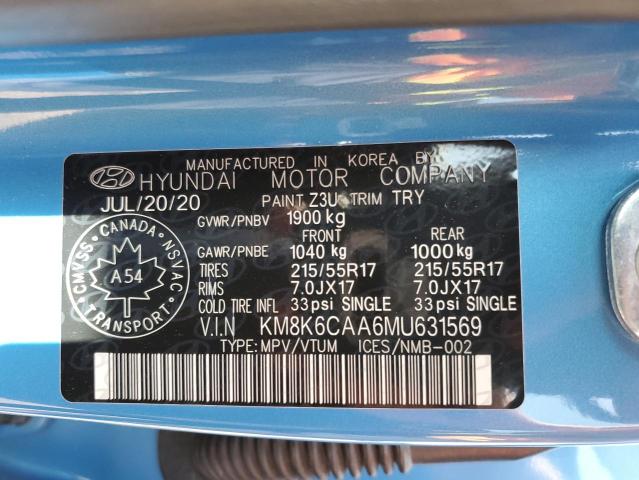 Photo 12 VIN: KM8K6CAA6MU631569 - HYUNDAI KONA SEL P 