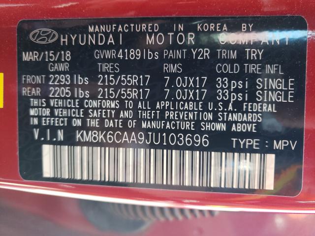 Photo 9 VIN: KM8K6CAA9JU103696 - HYUNDAI KONA SEL 