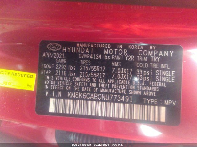 Photo 8 VIN: KM8K6CAB0NU773491 - HYUNDAI KONA 