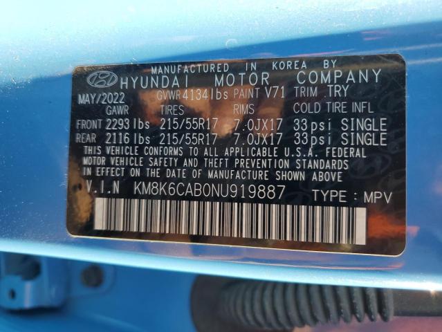 Photo 12 VIN: KM8K6CAB0NU919887 - HYUNDAI KONA SEL 