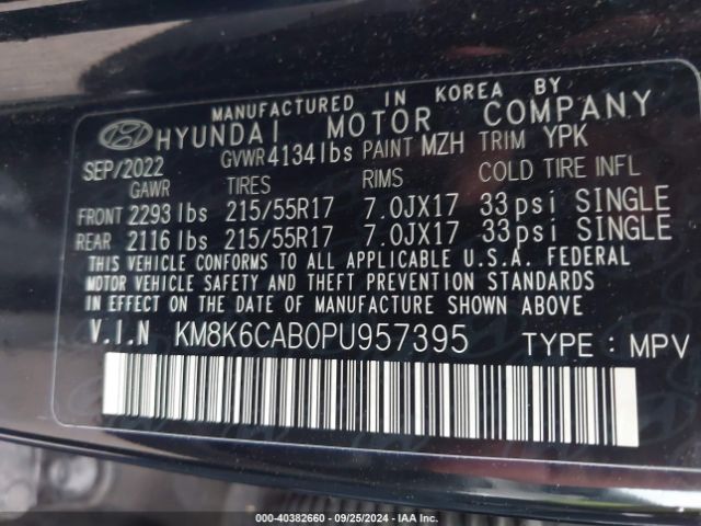 Photo 8 VIN: KM8K6CAB0PU957395 - HYUNDAI KONA 