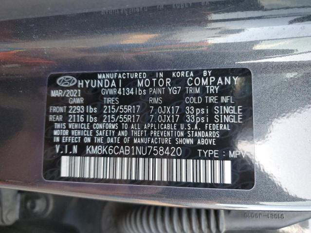 Photo 11 VIN: KM8K6CAB1NU758420 - HYUNDAI KONA SEL 