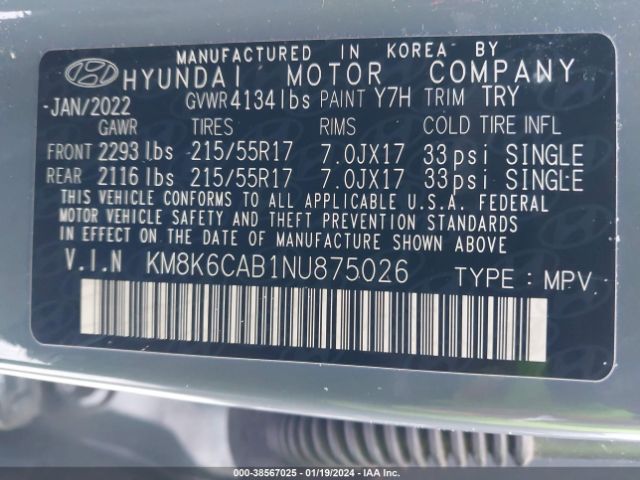 Photo 8 VIN: KM8K6CAB1NU875026 - HYUNDAI KONA 