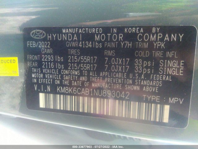 Photo 8 VIN: KM8K6CAB1NU893042 - HYUNDAI KONA 