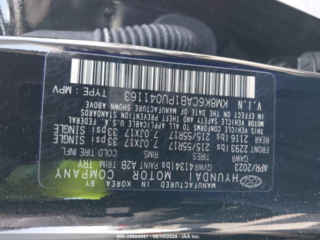 Photo 8 VIN: KM8K6CAB1PU041163 - HYUNDAI KONA 