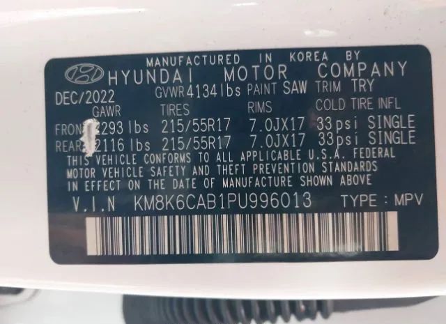 Photo 8 VIN: KM8K6CAB1PU996013 - HYUNDAI KONA 