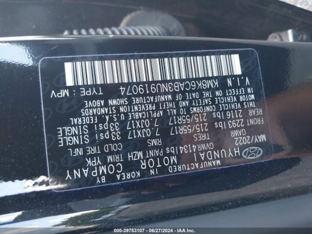 Photo 8 VIN: KM8K6CAB3NU919074 - HYUNDAI KONA 