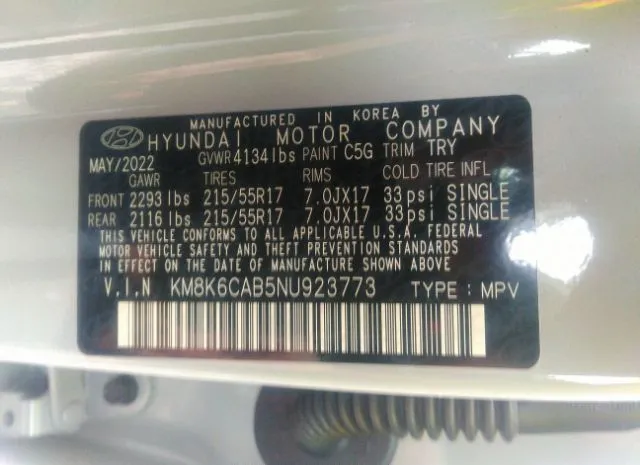 Photo 8 VIN: KM8K6CAB5NU923773 - HYUNDAI KONA 